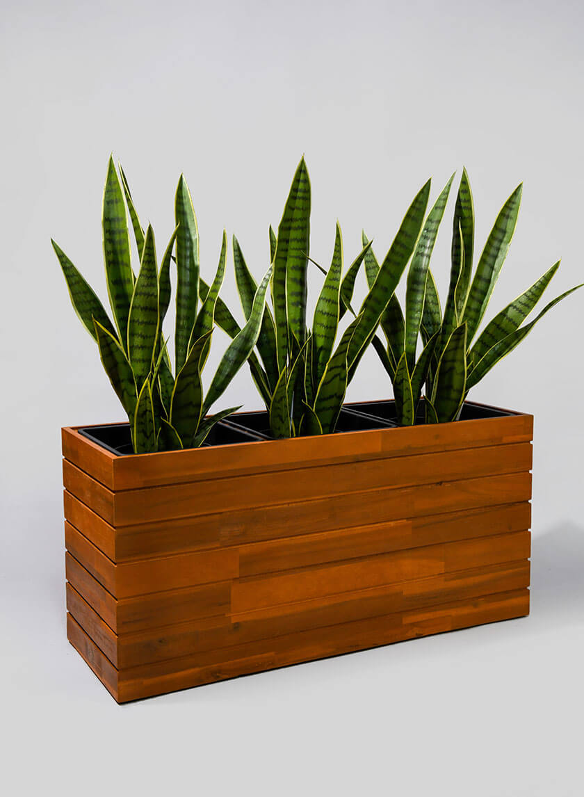 32.5in Long Dai Acacia Wood Planter Box Decor Jamaligarden