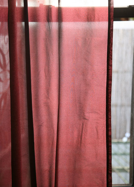 40 x 86in Deep Burgundy Poly Silk Tab Top Curtain Panel Decor Jamaligarden