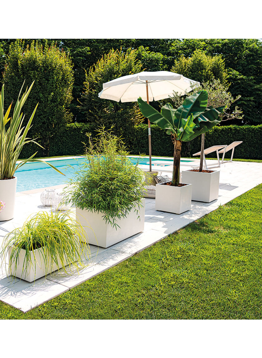 19.5in Tall Millennium Pearl Cube Planter Decor Jamaligarden