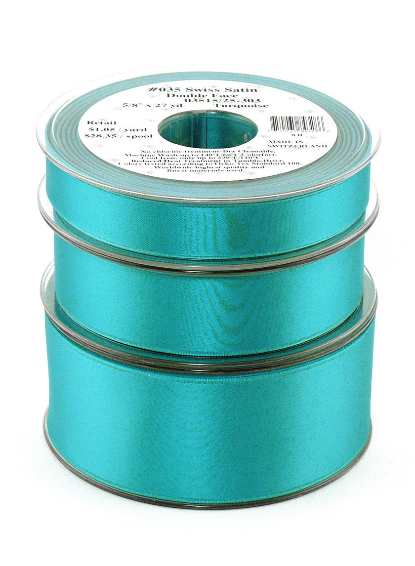 Turquoise Swiss Satin Ribbon Decor Jamaligarden