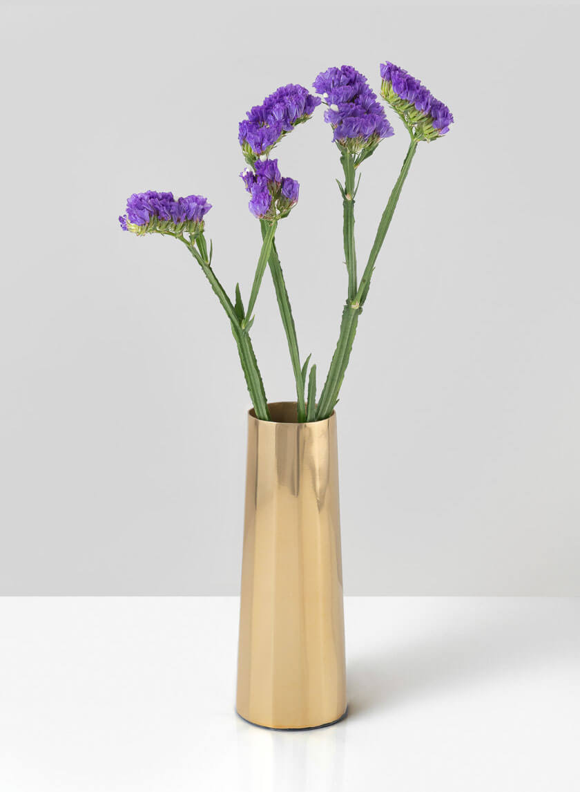 6in Tall Le Mans Gold Faceted Metal Vase Decor Jamaligarden
