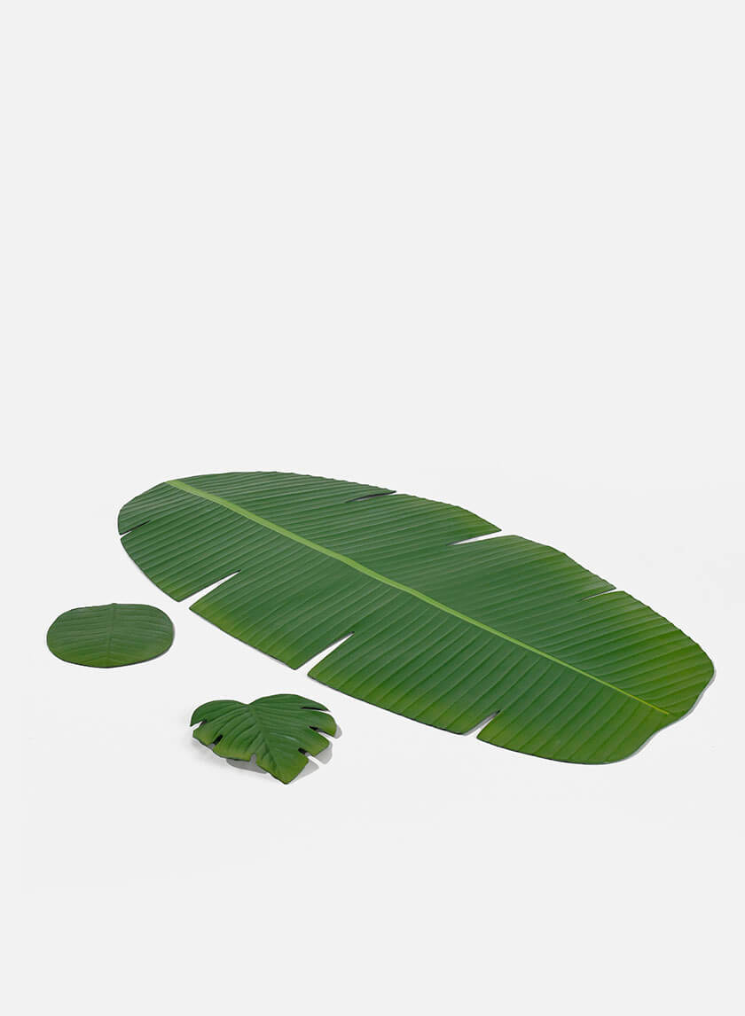 4.5in Long Banana Leaf Coaster Decor Jamaligarden
