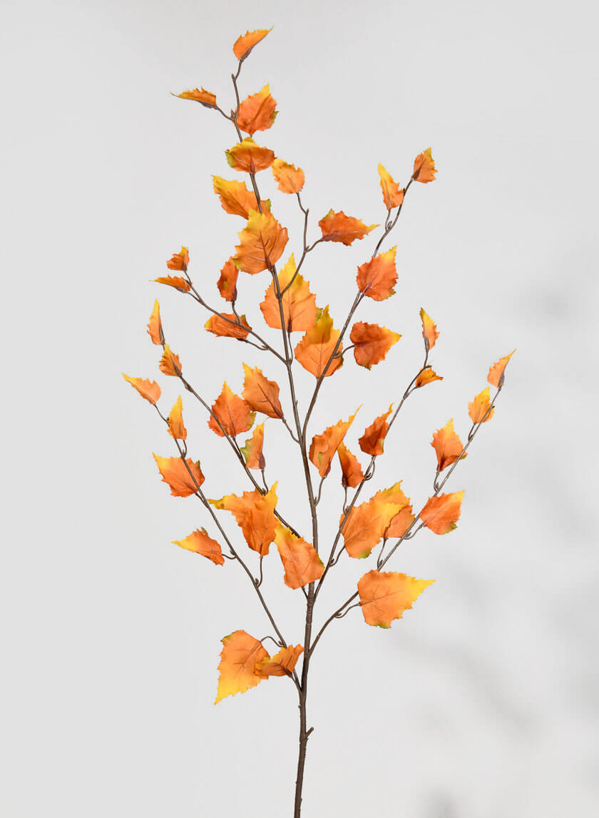 37.5in Long Fall Birch Leaf Spray Decor Jamaligarden