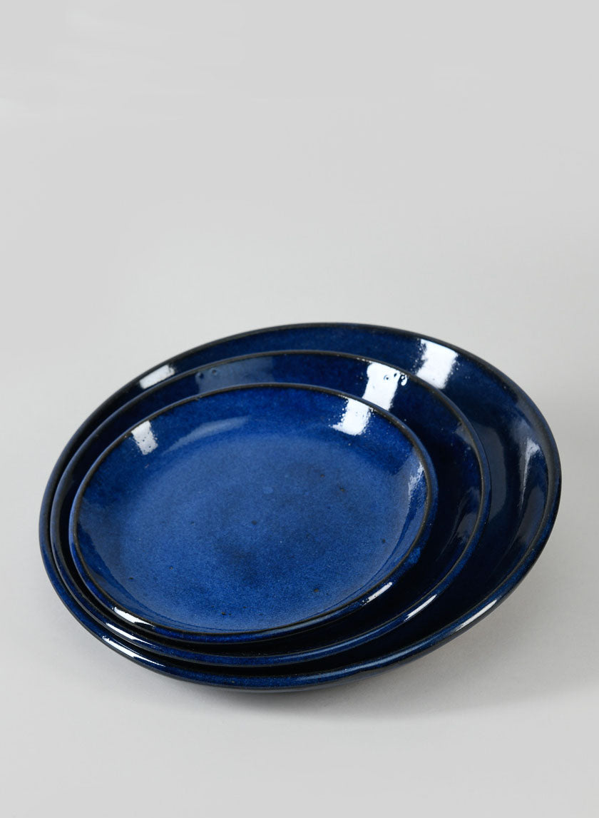 Falling Blue Ceramic Saucers Decor Jamaligarden