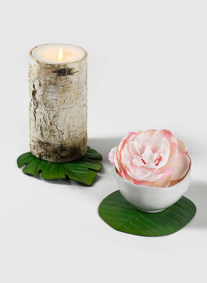 4.5in Long Banana Leaf Coaster Decor Jamaligarden
