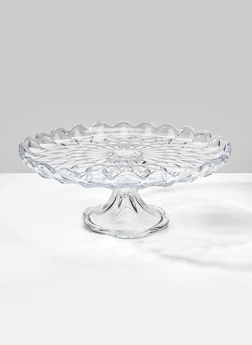 11.75in Wide Festonne Glass Cake Stand Decor Jamaligarden