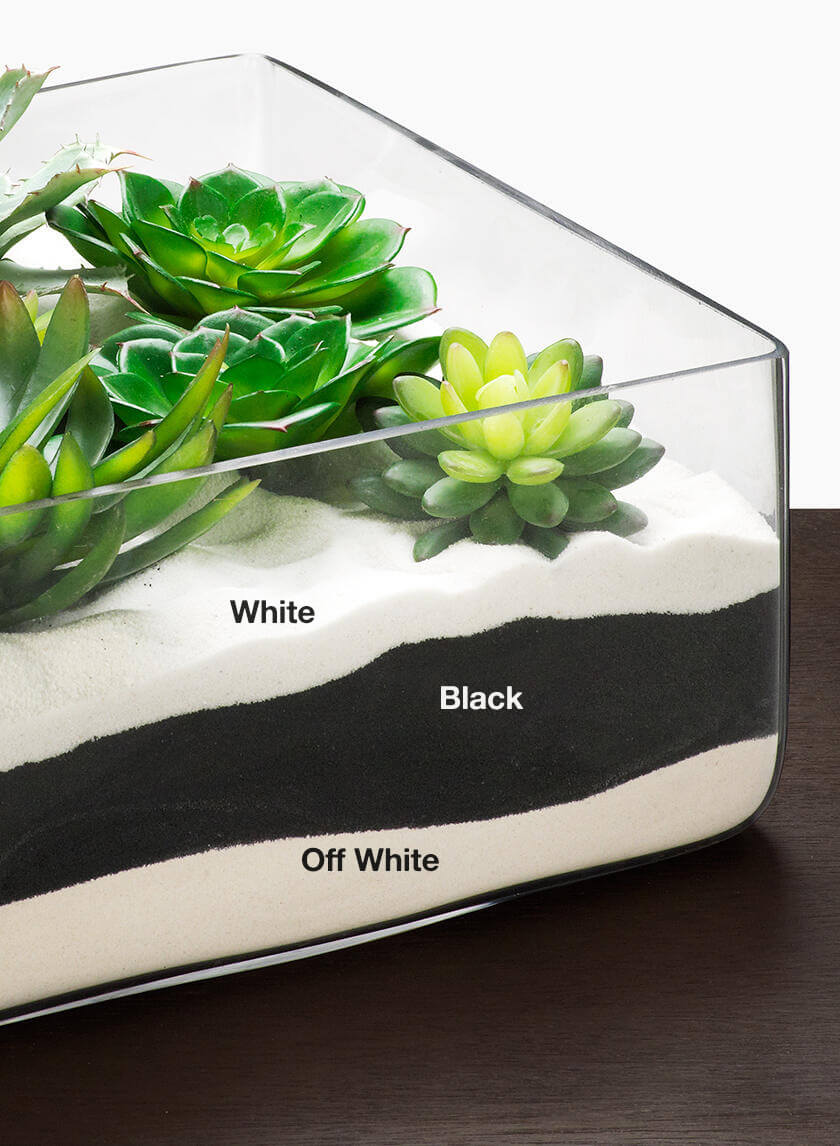 Fine Off White, Black, &amp; White Superfine Sand Decor Jamaligarden