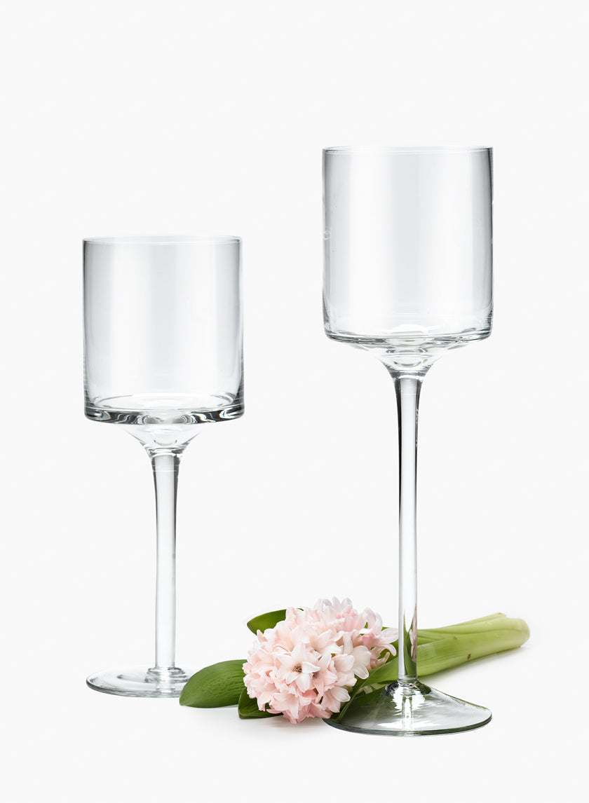 Footed Glass Candle Holders Decor Jamaligarden