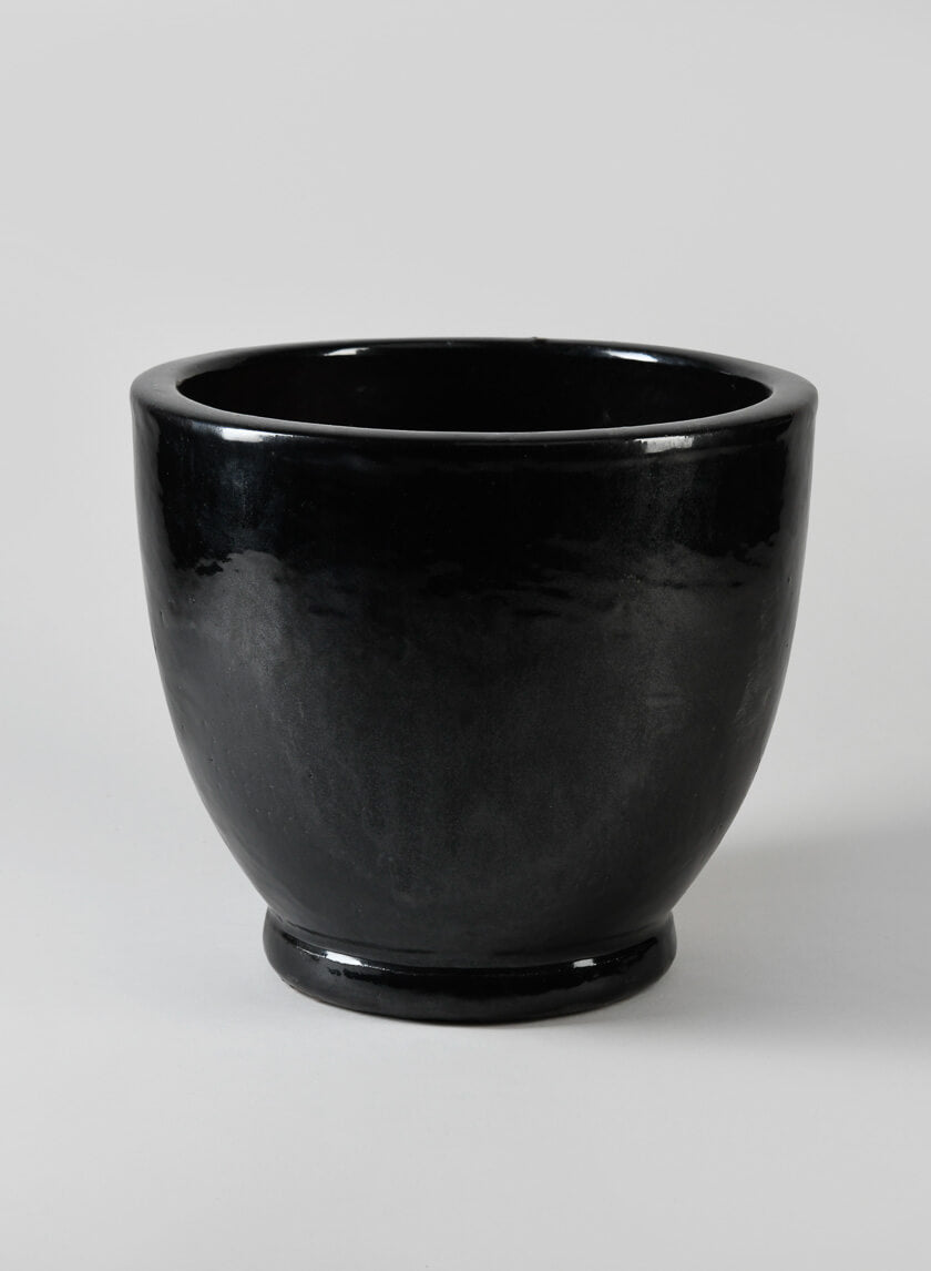 Glossy Black Ceramic Tuscon Egg Pots Decor Jamaligarden