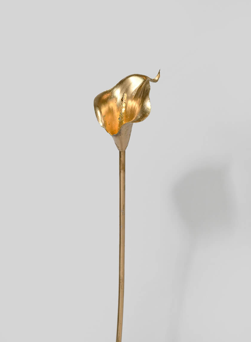 17in Long Gold Calla Lily Stem Decor Jamaligarden