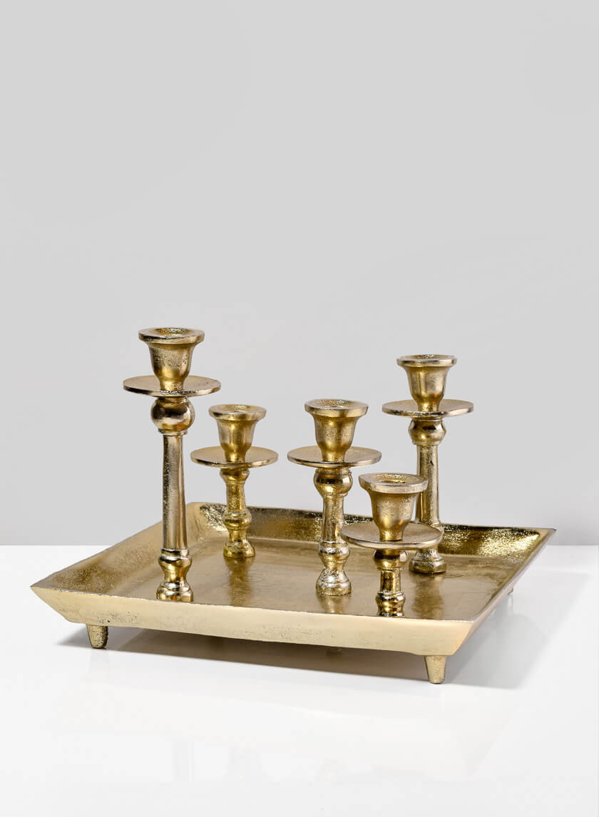 12.75in Long Gold Candlesticks Stand Decor Jamaligarden