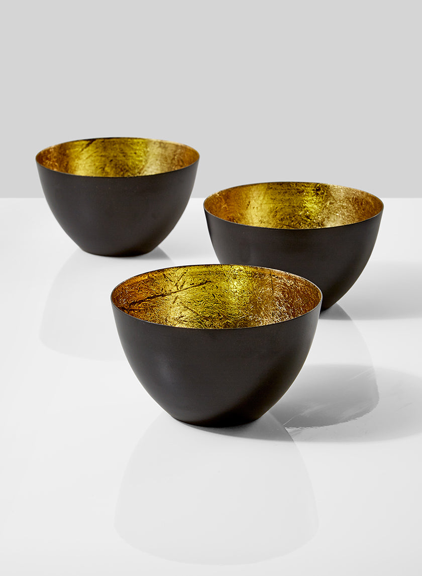 4in Wide Black & Gold Bowl Decor Jamaligarden