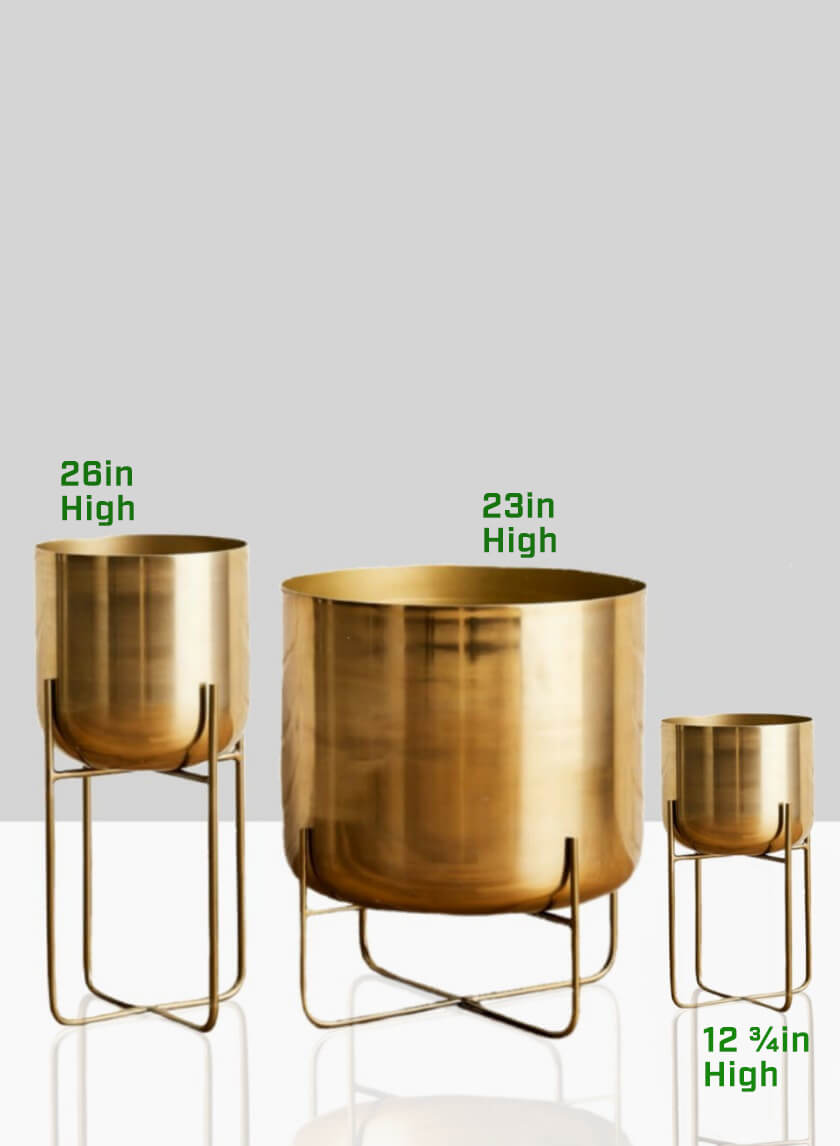 Gold Soho Planter With Stand Decor Jamaligarden