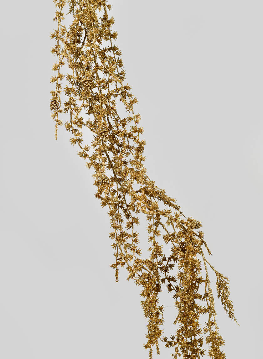 5ft Long Gold Northern Pine Garland Decor Jamaligarden