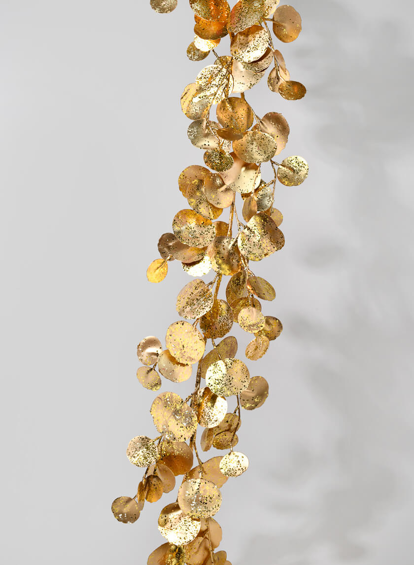51in Long Gold Silver Dollar Eucalyptus Garland Decor Jamaligarden
