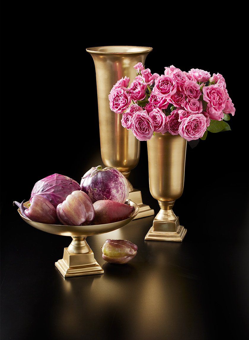 Gold Pedestal Bowl & Urn Vases Decor Jamaligarden
