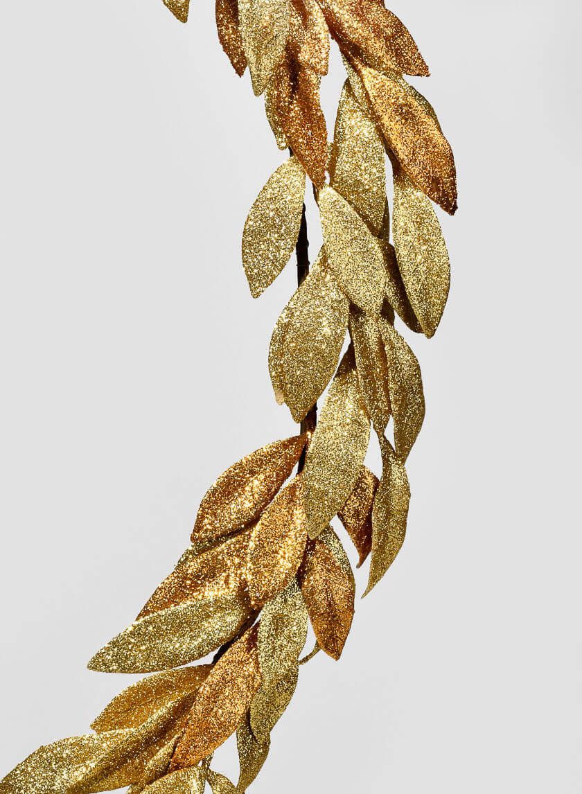 6ft Long Gold &amp; Copper Bay Leaf Garland Decor Jamaligarden