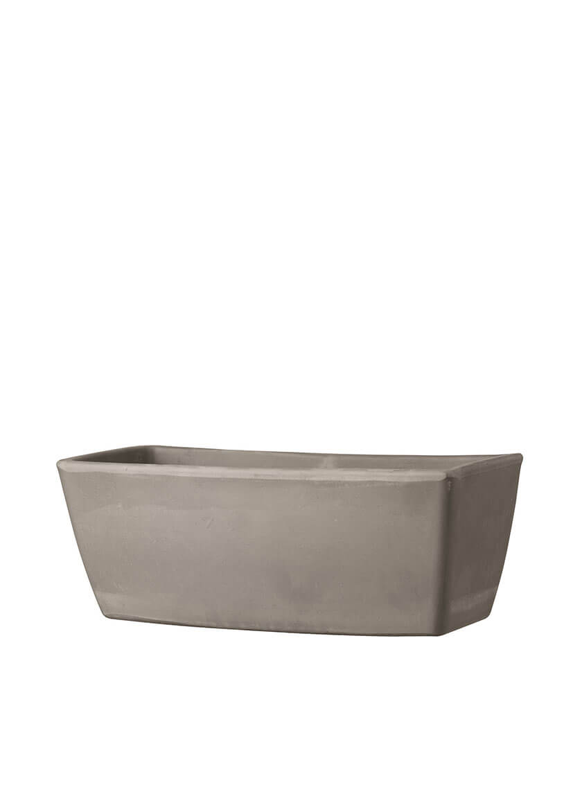 12.5in Long Garda Graphite Clay Flower Box Decor Jamaligarden