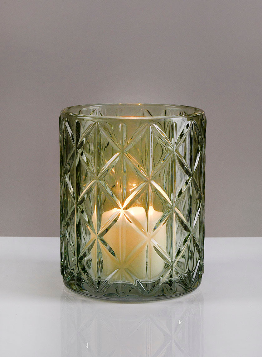 5in Tall Mexican Green Glass Votive Holder Decor Jamaligarden