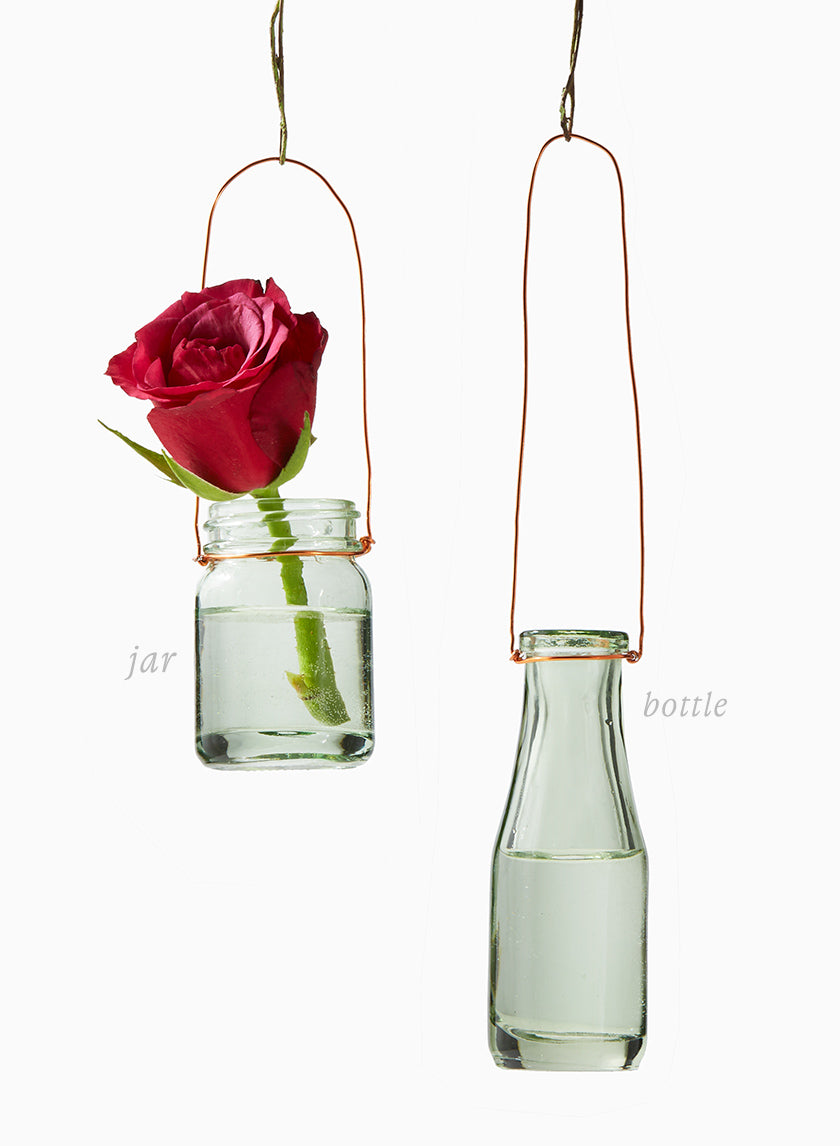 Mexican Green Hanging Glass Bud Vases Decor Jamaligarden