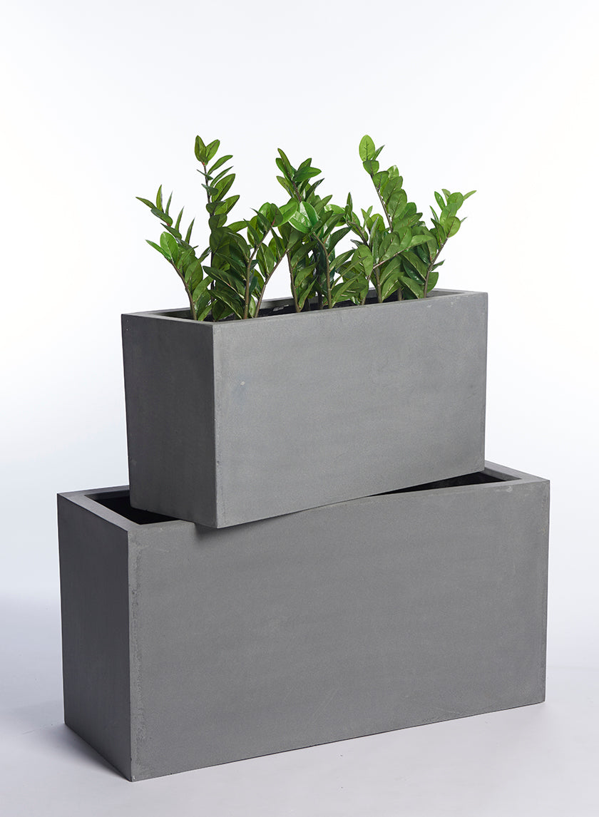 Gray Fiberstone Rectangular Planters Decor Jamaligarden
