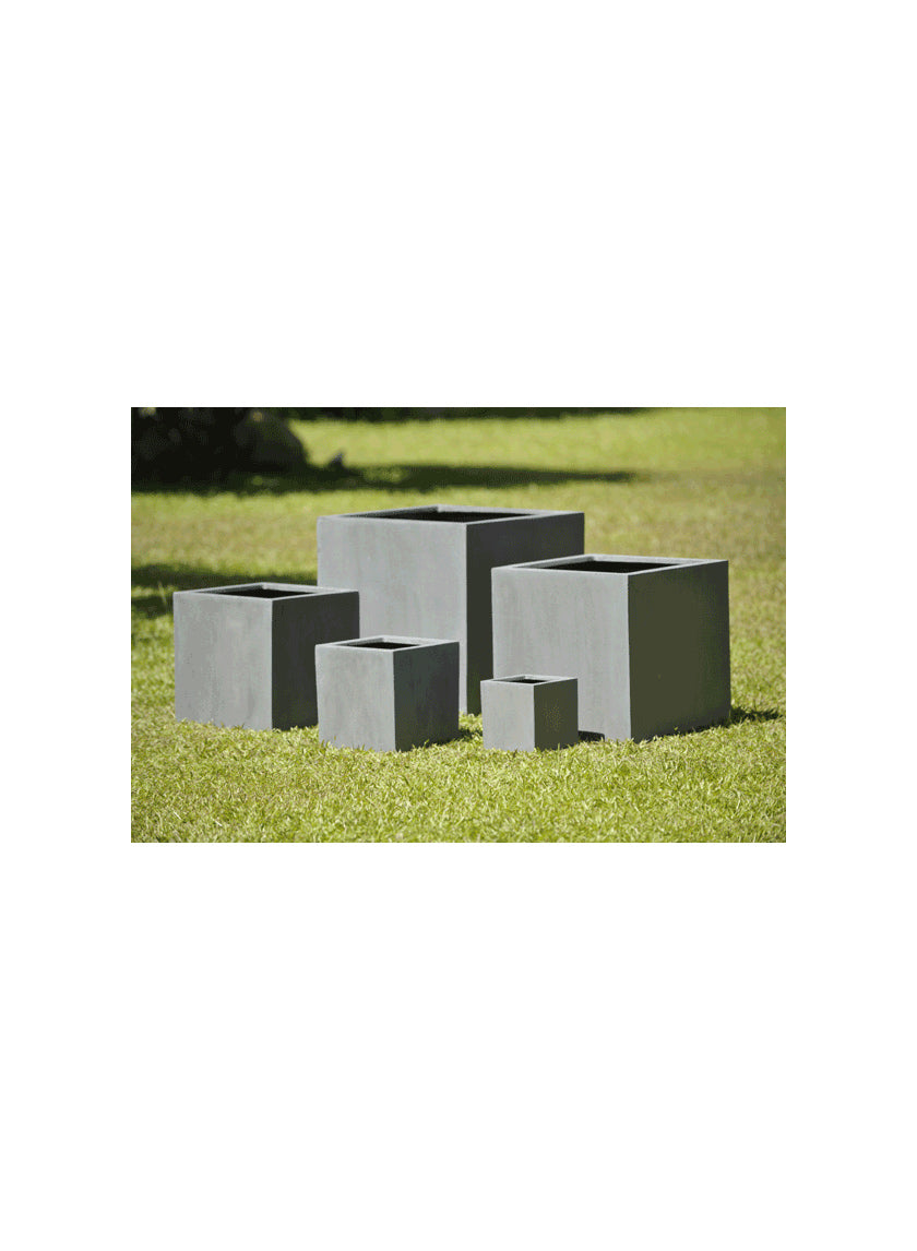 Gray Fiberstone Square Pots Decor Jamaligarden