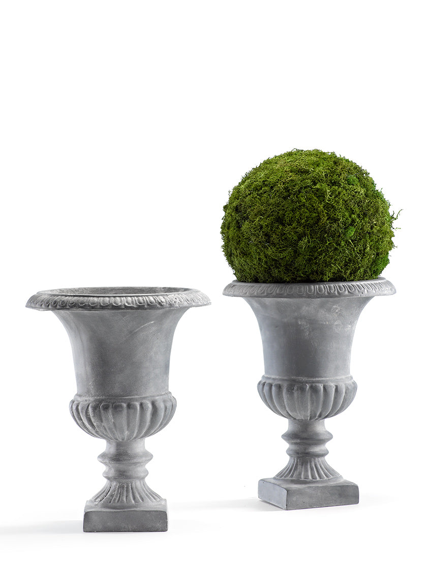 12in Tall Zinc Fiberglass Urn Decor Jamaligarden