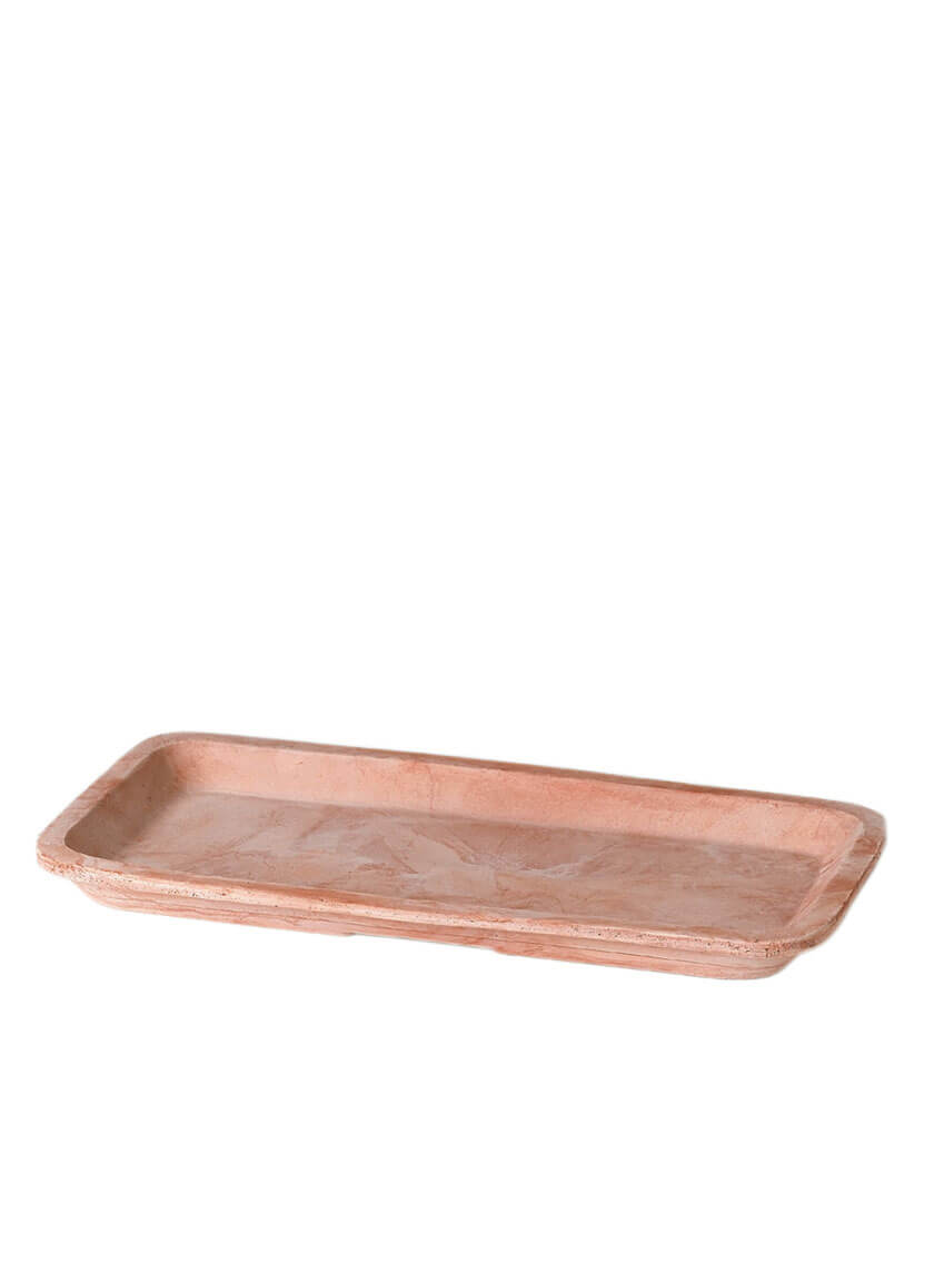 11.5in Long White Garden Rectangular Saucer Decor Jamaligarden