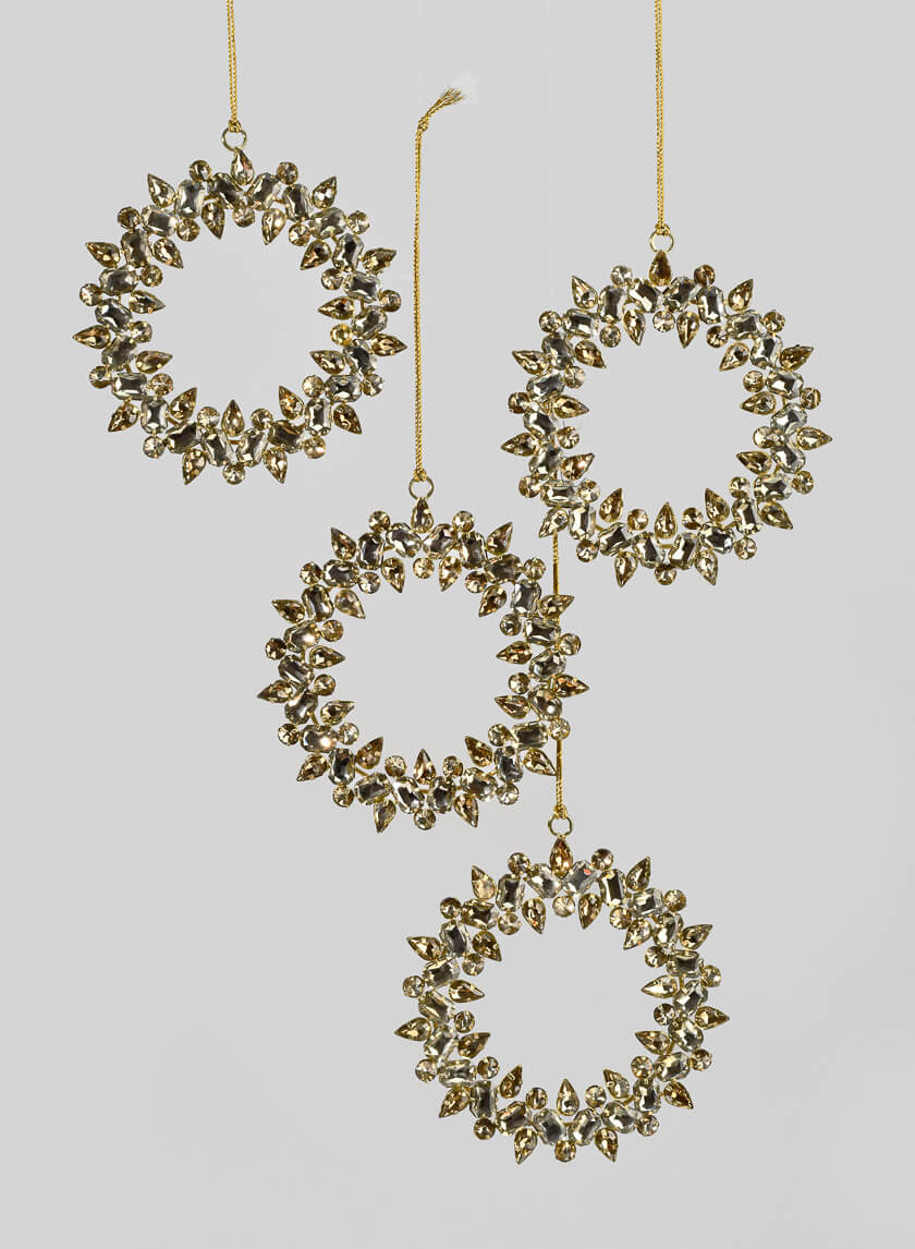 5in Wide Jewel Stud Wreath Ornament Decor Jamaligarden