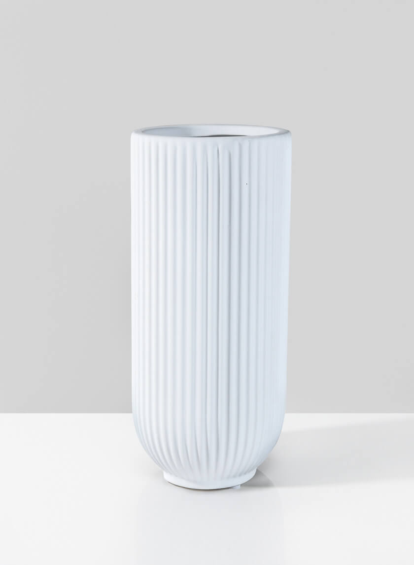 11.5in Tall Oslo White Vase, Large Decor Jamaligarden