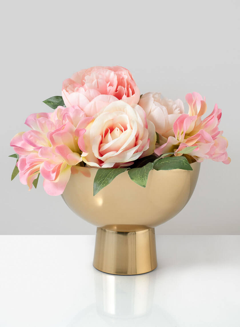 7in Wide Le Mans Gold Pedestal Bowl Decor Jamaligarden
