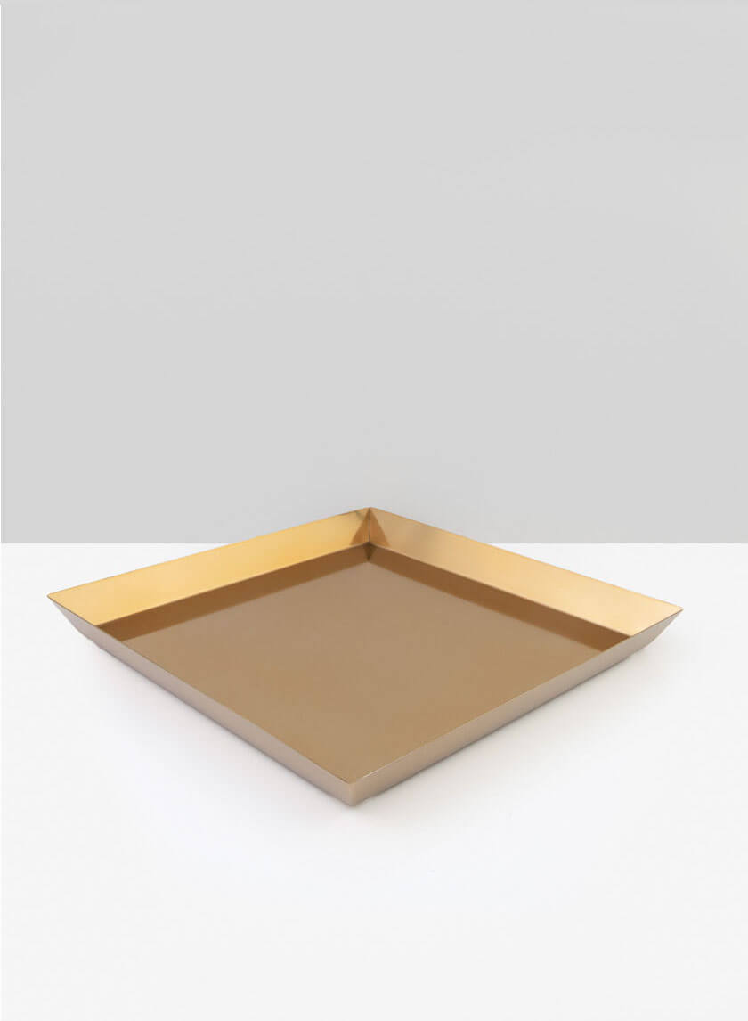 12in Square Le Mans Gold Tray Decor Jamaligarden