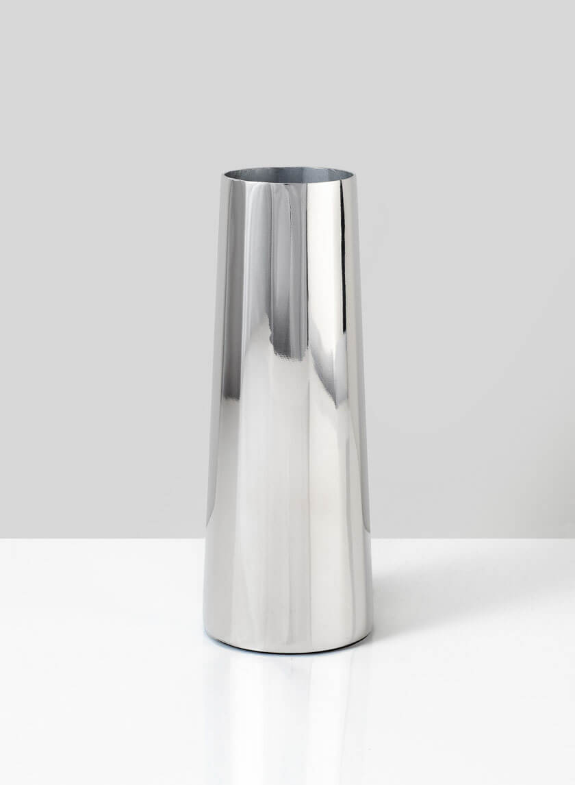 6in Tall Le Mans Silver Faceted Vase Decor Jamaligarden