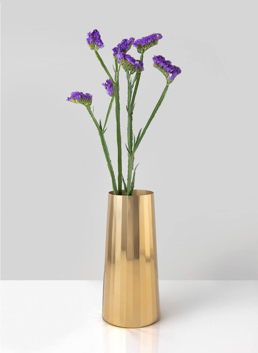 9in Tall Le Mans Gold Faceted Vase Decor Jamaligarden