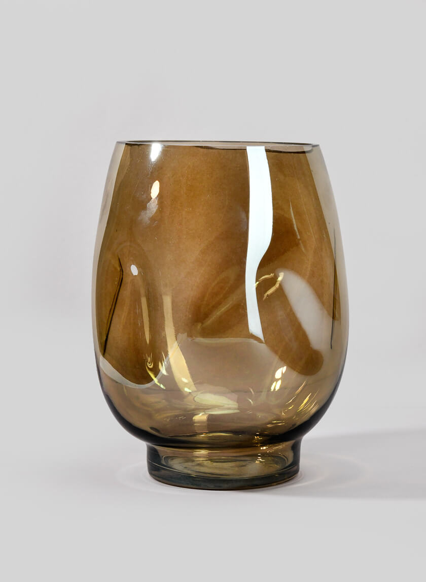 Majorca Hand Blown Amber Glass Hurricane Decor Jamaligarden