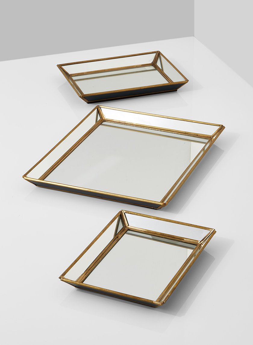 Mirrored Trays With Brass Edges Decor Jamaligarden