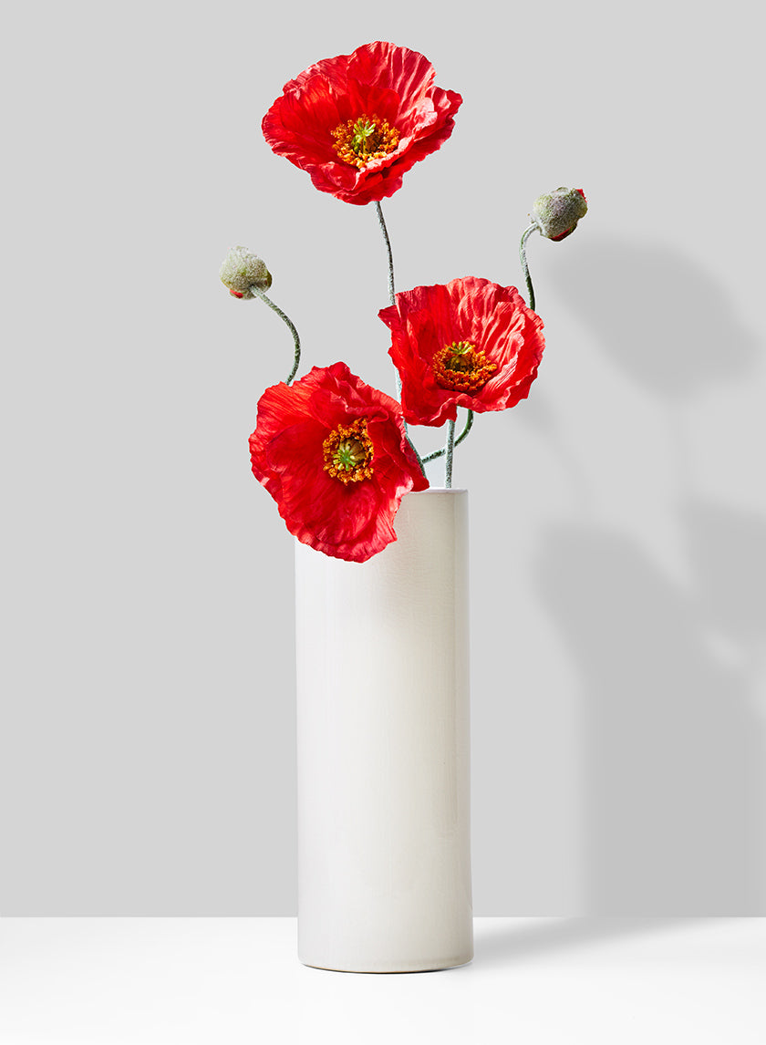 11in Tall White Ceramic Cylinder Decor Jamaligarden