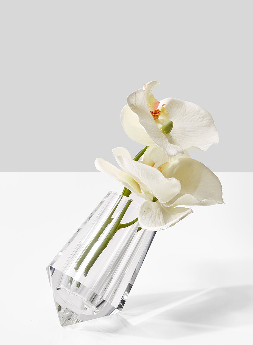 4in Tall Leaning Crystal Glass Bud Vase Decor Jamaligarden