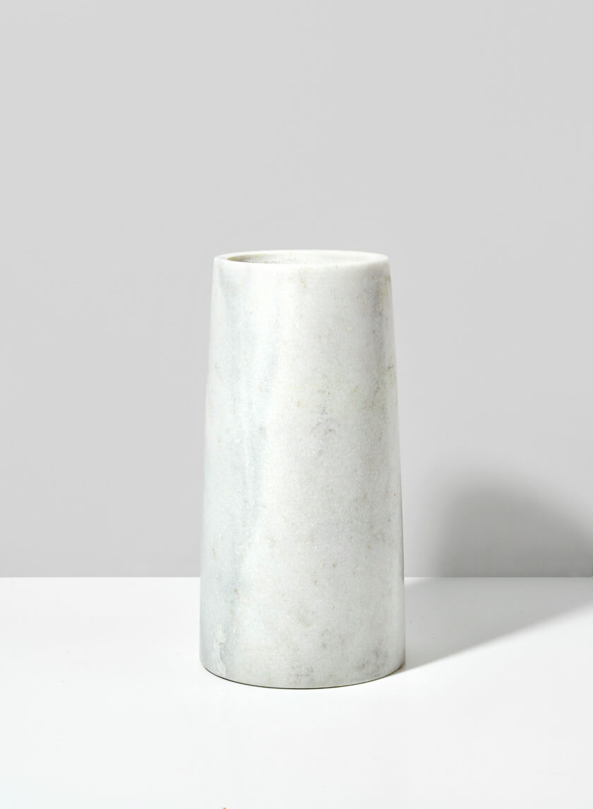 10in Tall White Marble Tuscan Column Vase Decor Jamaligarden
