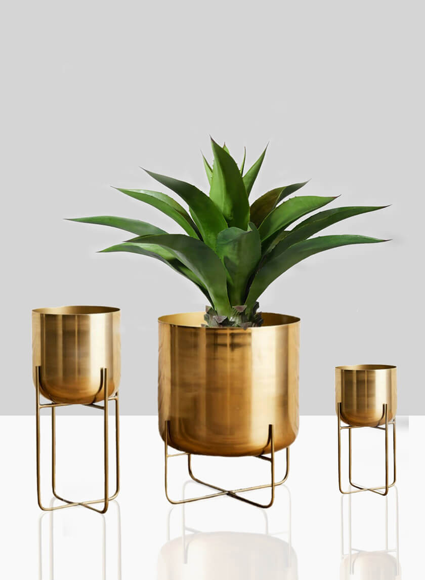 Gold Soho Planter With Stand Decor Jamaligarden