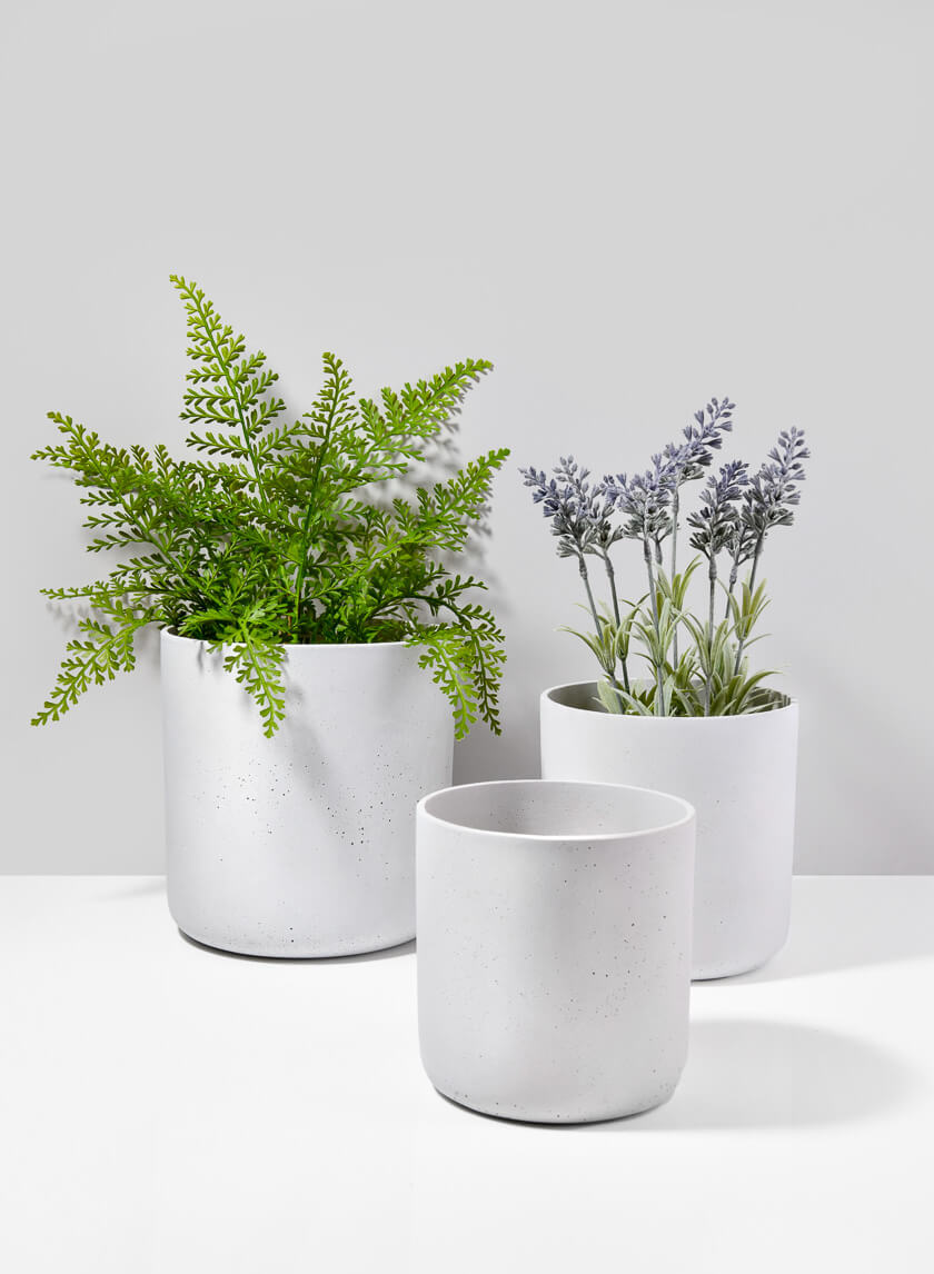White Cycl Sandstone Pots Decor Jamaligarden