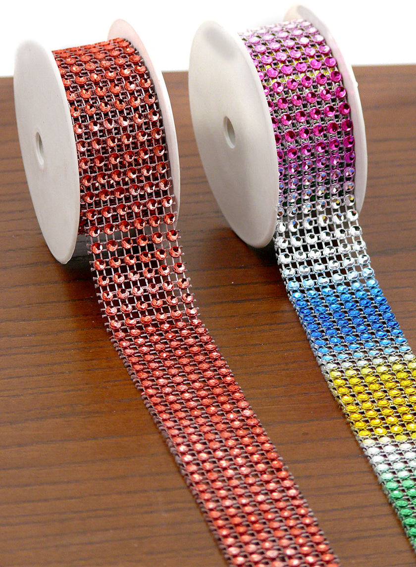 8ft Red &amp; Multicolor Diamond Bead Ribbons Decor Jamaligarden