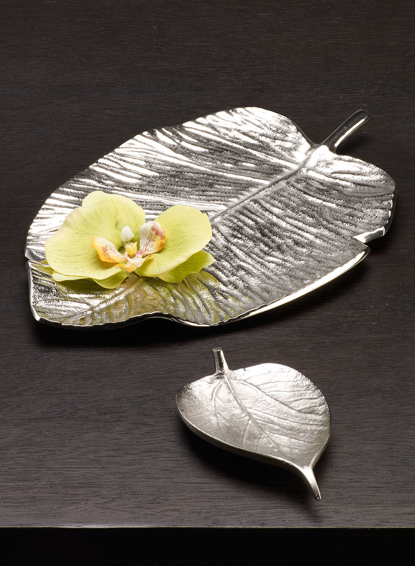 Nickel Leaf Trays Decor Jamaligarden
