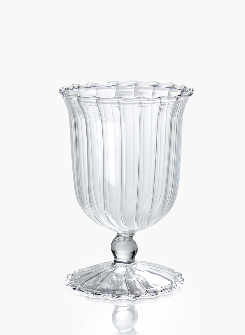 5.25in Tall Optical Glass Mini Urn Vase Decor Jamaligarden