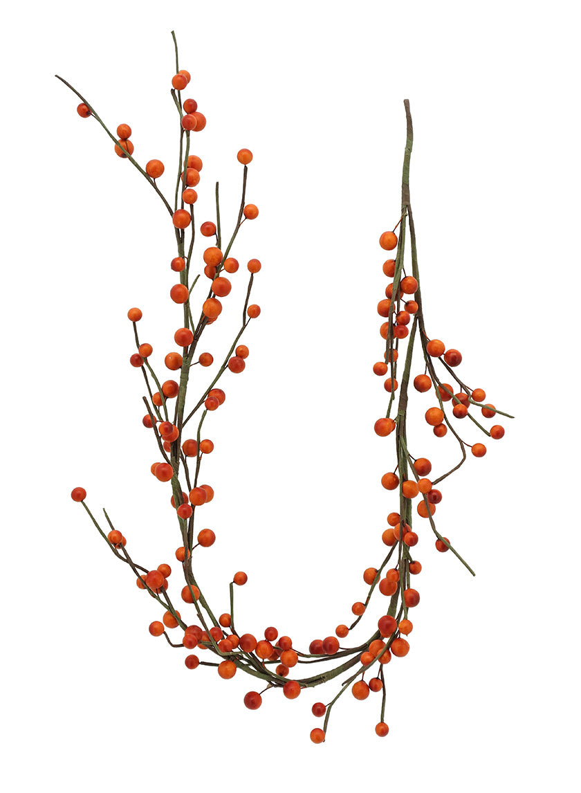 5ft Orange Berry Garland, Case of 6 Decor Jamaligarden