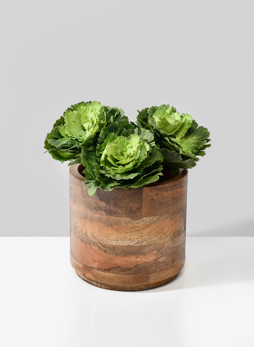 Salma Wood Cachepot Decor Jamaligarden 6in Tall EACH