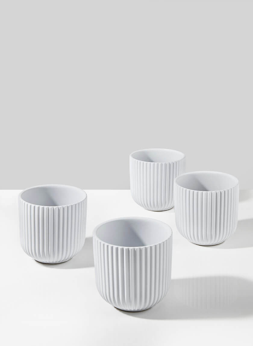 5.25in Tall Oslo White Ceramic Pot, Small Decor Jamaligarden