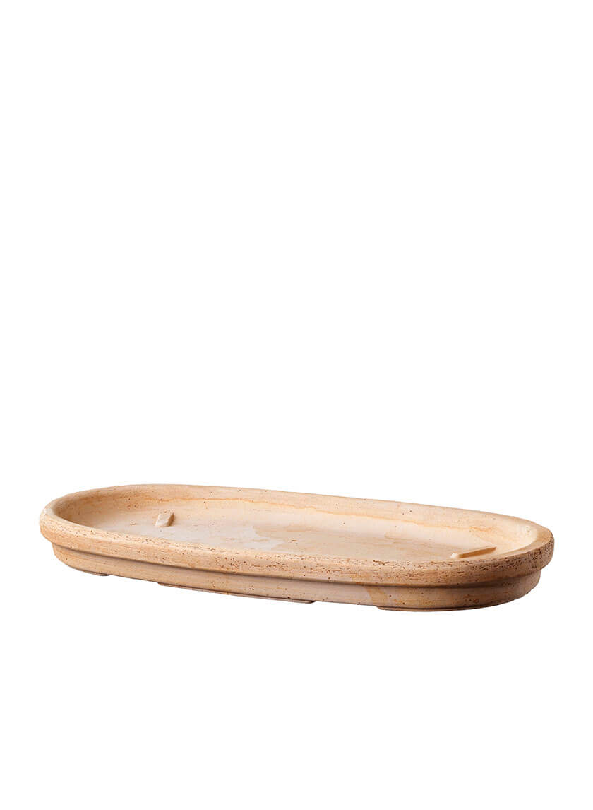 13.5in Long Etrusco Terracotta Oval Saucer Decor Jamaligarden