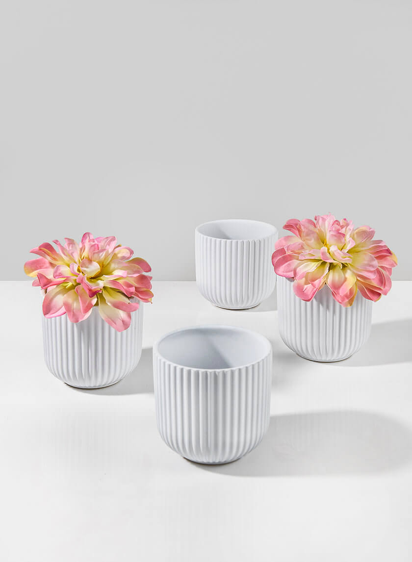 5.25in Tall Oslo White Ceramic Pot, Small Decor Jamaligarden