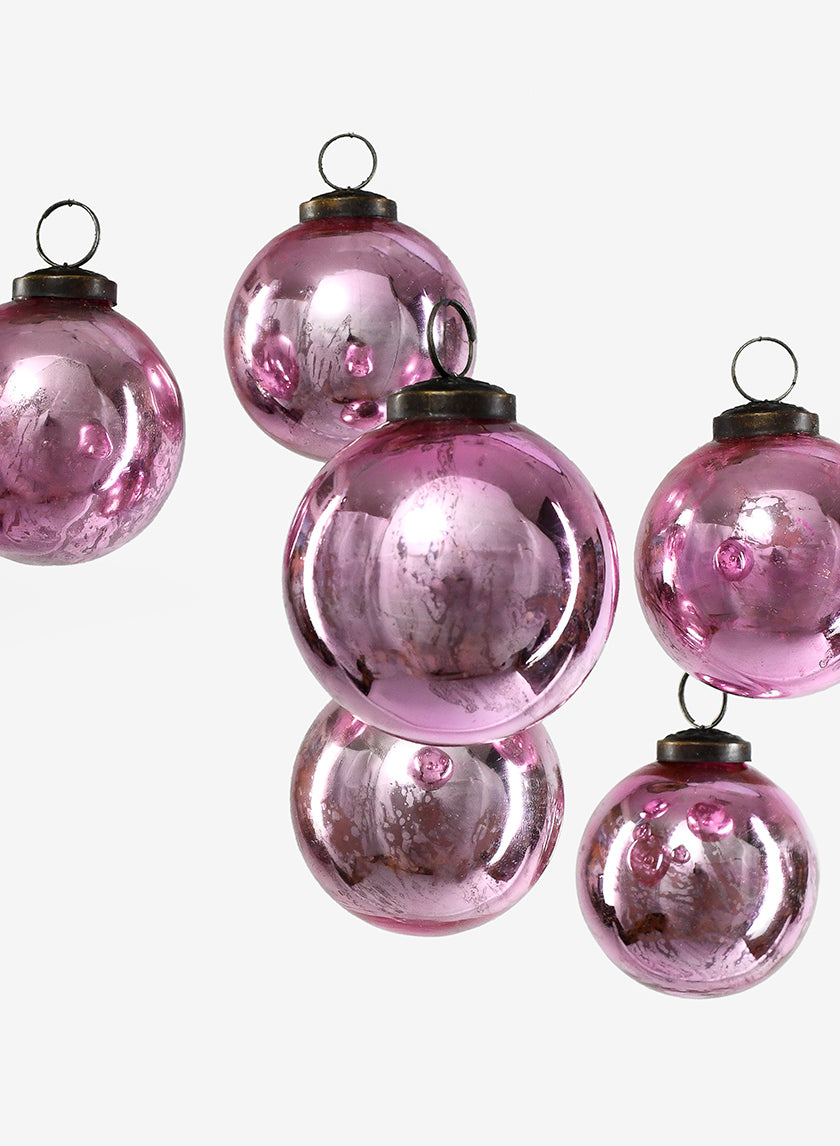 3in Round Antique Rose Glass Ball Ornament in Window Box Decor Jamaligarden